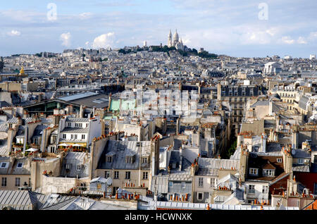 Grande vue de Montmartre et Paris / France Banque D'Images