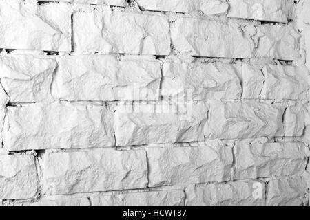 Collecte de fonds - mur de briques peint blanc texture closeup Banque D'Images