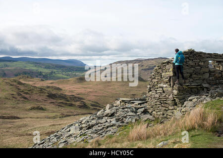 Randonnées jusqu'Place est tombé près de Ullswater, Parc National de Lake District, Cumbria, Royaume-Uni Banque D'Images