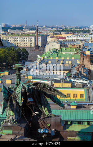 Vue aérienne de la cathédrale Isaac, Saint Petersburg, Russie Banque D'Images