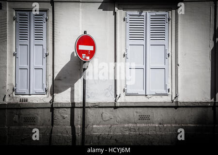 Ne pas entrer dans le signe de strees Paris Banque D'Images