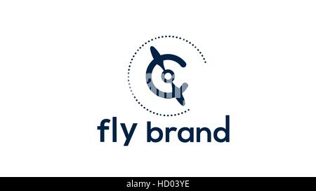 Hélice d'avion modèle de conception de logo Vector Illustration de Vecteur