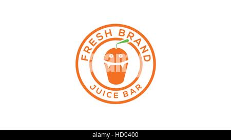 Jus frais logo vector modèle. Le jus d'Orange monster illustration Illustration de Vecteur