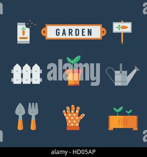 Jardin icons set. Vector illustration Illustration de Vecteur