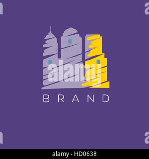 Logo vector silhouettes bâtiments modèle de conception Illustration de Vecteur