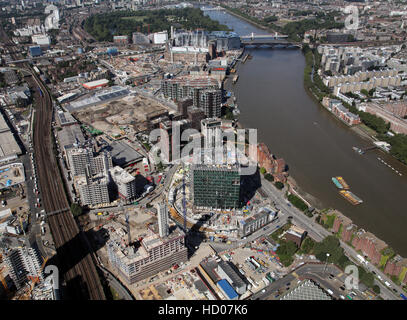 Vue aérienne de la région de Nine Elms Battersea, Londres, Angleterre, Royaume-Uni Banque D'Images
