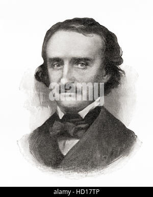 Edgar Allan Poe, 1809 - 1849. Écrivain, éditeur et critique littéraire. Banque D'Images