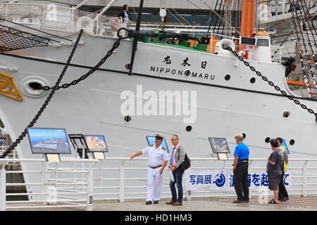 Nippon Maru, navire à voile à Yokohama, l'île de Honshu, Japon, Asie Banque D'Images