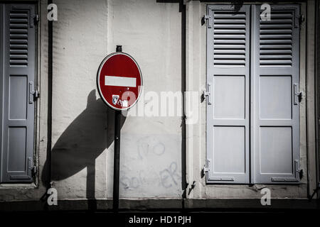 Ne pas entrer dans le signe de strees Paris Banque D'Images