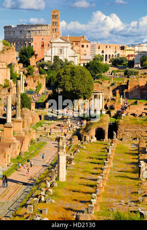 Le Forum Romain, le centre historique de Rome, Italie. Banque D'Images