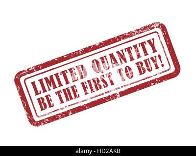 Timbres en quantité limitée : être le premier à acheter en rouge sur fond blanc Illustration de Vecteur