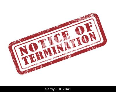 Stamp Avis de résiliation en rouge sur fond blanc Illustration de Vecteur
