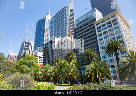 Les immeubles de bureaux y compris RBS Aurora place et Chifley tower sur Macquarie Street à Sydney, Nouvelle-Galles du Sud, Australie Banque D'Images