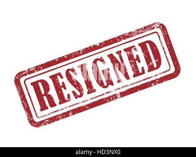 Stamp a démissionné en rouge sur fond blanc Illustration de Vecteur