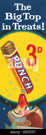 1956 La publicité pour le lait de Fry chocolat Punch Banque D'Images