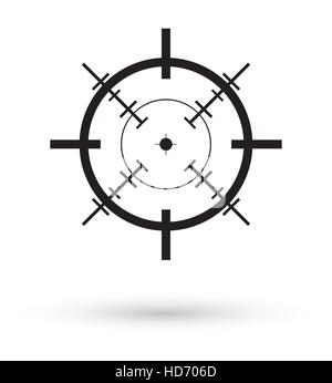 L'icône du pointeur en croix noir vector Illustration de Vecteur
