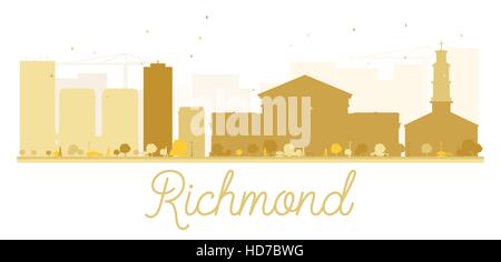 Ville de Richmond skyline silhouette d'or. Vector illustration. Concept simple pour le tourisme présentation, bannière, un placard ou web. Les voyages d'affaires Illustration de Vecteur