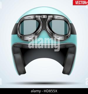 Casque avec lunettes moto vintage Illustration de Vecteur