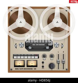 Analogique Vintage Reel Tape Recorder. Illustration de Vecteur