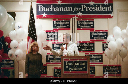 Pat Buchanan campagnes pour président des États-Unis à l'hôtel Hyatt à San Jose, Californie pendant la présidentielle 1996 primaires. (Photo de Jeremy Hogan) Banque D'Images