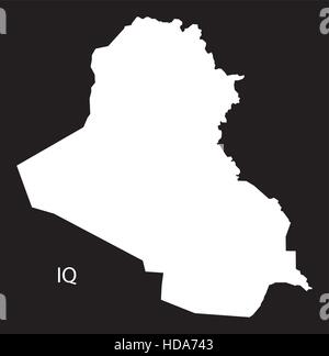 L'Iraq Map illustration noir et blanc Illustration de Vecteur