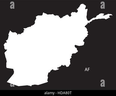 Carte Afghanistan illustration noir et blanc Illustration de Vecteur