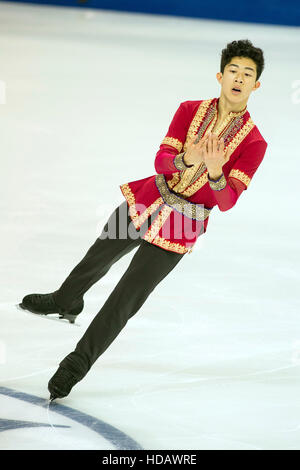 Nathan Chen (USA), le 10 décembre 2016 - Patinage Artistique : Nathan Chen de United States livre concurrence à l'épreuve de patinage libre durant la ISU Grand Prix of Figure Skating Final 2016 au Palais Omnisports Marseille Grand-Est à Marseille, France. (Photo par Enrico Calderoni/AFLO SPORT) Banque D'Images
