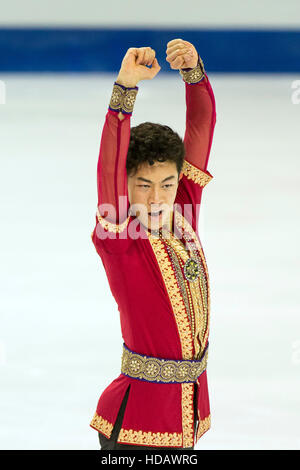 Nathan Chen (USA), le 10 décembre 2016 - Patinage Artistique : Nathan Chen de United States livre concurrence à l'épreuve de patinage libre durant la ISU Grand Prix of Figure Skating Final 2016 au Palais Omnisports Marseille Grand-Est à Marseille, France. (Photo par Enrico Calderoni/AFLO SPORT) Banque D'Images