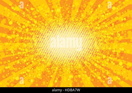 Pop art abstrait jaune arrière-plan, les rayons rétro Illustration de Vecteur
