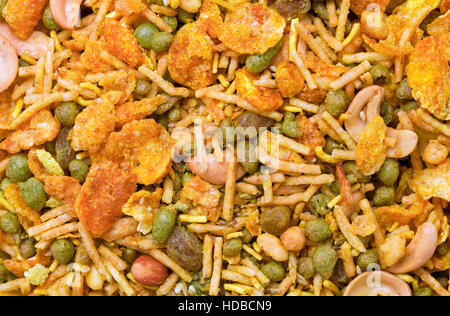 Rôti à sec Indian snack-mix, close-up contexte Banque D'Images