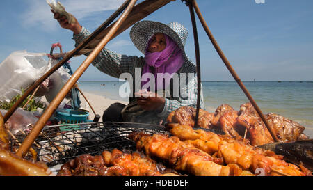 Barbecue Hawker Chaweng Beach Koh Samui Thaïlande Banque D'Images