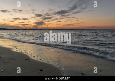 Coucher du soleil à Scharbeutz beach à luebeck Banque D'Images
