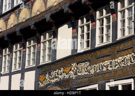 Vöhl-asel. Travaux en ossature bois Marktstrasse en vieille ville, Weser Uplands, Rhénanie du Nord-Westphalie, Allemagne Banque D'Images