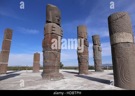 En guerriers toltèques Tula - site archéologique mésoaméricain, Mexique Banque D'Images