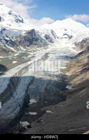 Le johannisberg montagne derrière le glacier Pasterze Montagne Grossglockner, jusque Franz-Josefs-Hoehe, Haute route alpine du Grossglockner Banque D'Images