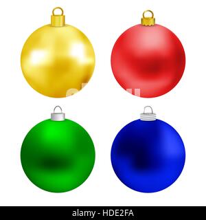 Jeu de boules de noël de couleur Illustration de Vecteur