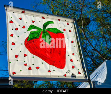 Boise, les agriculteurs, les fraises du marché, au centre-ville, Boise, Idaho Banque D'Images