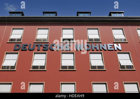 Deutsche Wohnen Gruppe, plaque de Strasse, Berlin, Berlin, Allemagne Banque D'Images