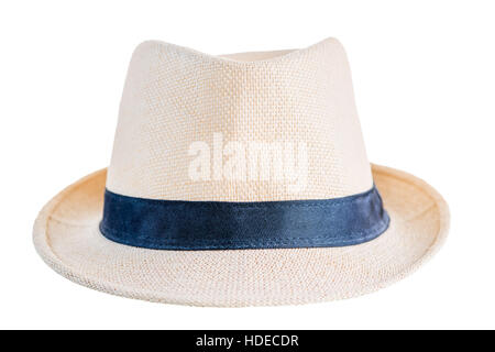 Straw Hat closeup on a white background isolated Banque D'Images