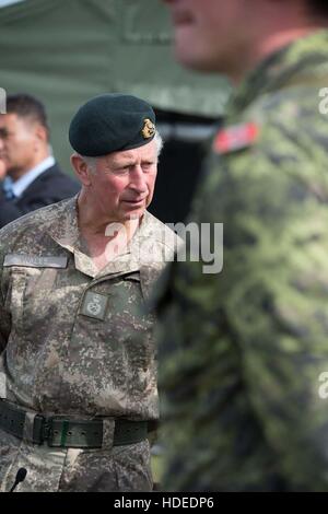 Charles, prince de Galles du Sud au cours de l'effort des soldats visites Katipo 7 Novembre 2015 à Westport, New Zealand. Banque D'Images