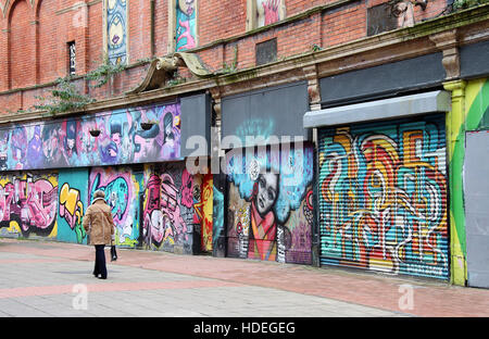 Abaisser, Rue Garfield dans Belfast City Centre Banque D'Images