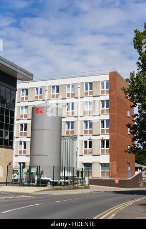 Réservoir de stockage d'oxygène en vrac de BOC à l'hôpital Victoria de Blackpool, Lancashire. Banque D'Images