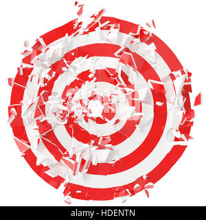 Cible fragmenté isolé sur fond blanc. Banque D'Images