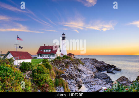 Portland, Maine, USA à Portland Head Light. Banque D'Images
