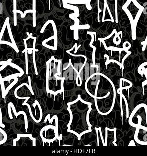 Modèle sans couture fond Graffiti Illustration de Vecteur