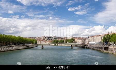 Lyon (France) Saône et Pont Alphonse Juin Banque D'Images