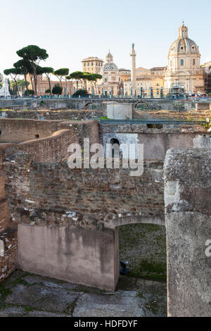 Voyage d'Italie- ruines du Forum de Trajan dans l'ancien forum romain de Rome city Banque D'Images