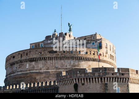 Voyage d'Italie - tour de Castel Sant'Angelo (Château du Saint Ange, mausolée d'Hadrien), à Rome, ville Banque D'Images