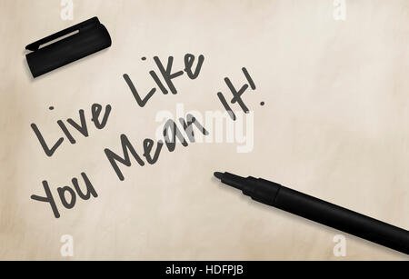 Live Like You Mean It Concept Motivation Banque D'Images