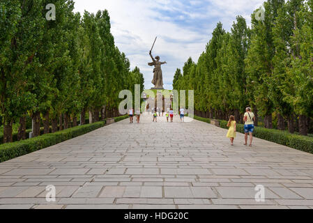 L'Avenue des peupliers de Lombardie. Complexe commémoratif à Volgograd Mamaïev Kourgan Banque D'Images